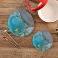thumbnail image 2 of Marble Texture 2 Pack Pot Holders Trivets, Heat Resistant Hot Pads for Kitchen Table Decoration Trivets for Hot Dishes/Pot/Bowl/Teapot/Kitchen Hot Pads Trivets, 7" + 9.45", 2 of 7