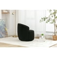 thumbnail image 4 of Accent Armchair Barrel Chair with 360° Rotating Base,Modern Barrel Chair with&nbsp;Black Powder Coating Metal Edge for Bedroom Office Livingroom,Easy Assembly,Black, 4 of 7
