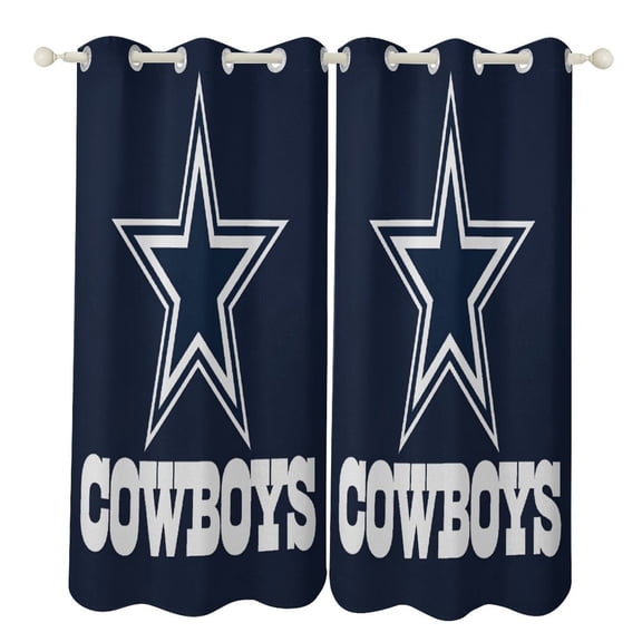 Football Cowboys Blackout Curtains Window Drapes Room Darkening Thermal Insulated Grommets Curtains for Living, Dining, Bedroom,2 Panels