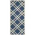 thumbnail image 3 of Safavieh Cambridge Collection CAM142G Handmade Moroccan Geometric Navy Blue and Ivory Premium Wool Runner (2'6" x 6'), 3 of 5