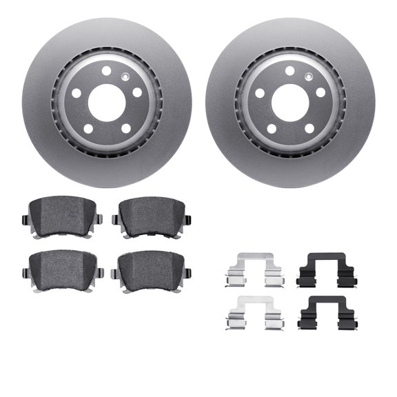 Dynamic Friction Company Rear Geospec Brake Rotors with 5000 Advanced Brake Pads includes Hardware 4512-73136
