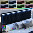 thumbnail image 3 of Homfa King LED Bed with 4 Drawers, LED Lights Platform Storage Bed Frame with Upholstered Adjustable Button Tufted Headboard, PU Black, 3 of 8