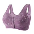 thumbnail image 3 of Blmnix Women's Bras Front Closure Racerback Bras Plus Size Bras Bra Bralette Purple Womens Sports Bras,XXXXL, 3 of 4