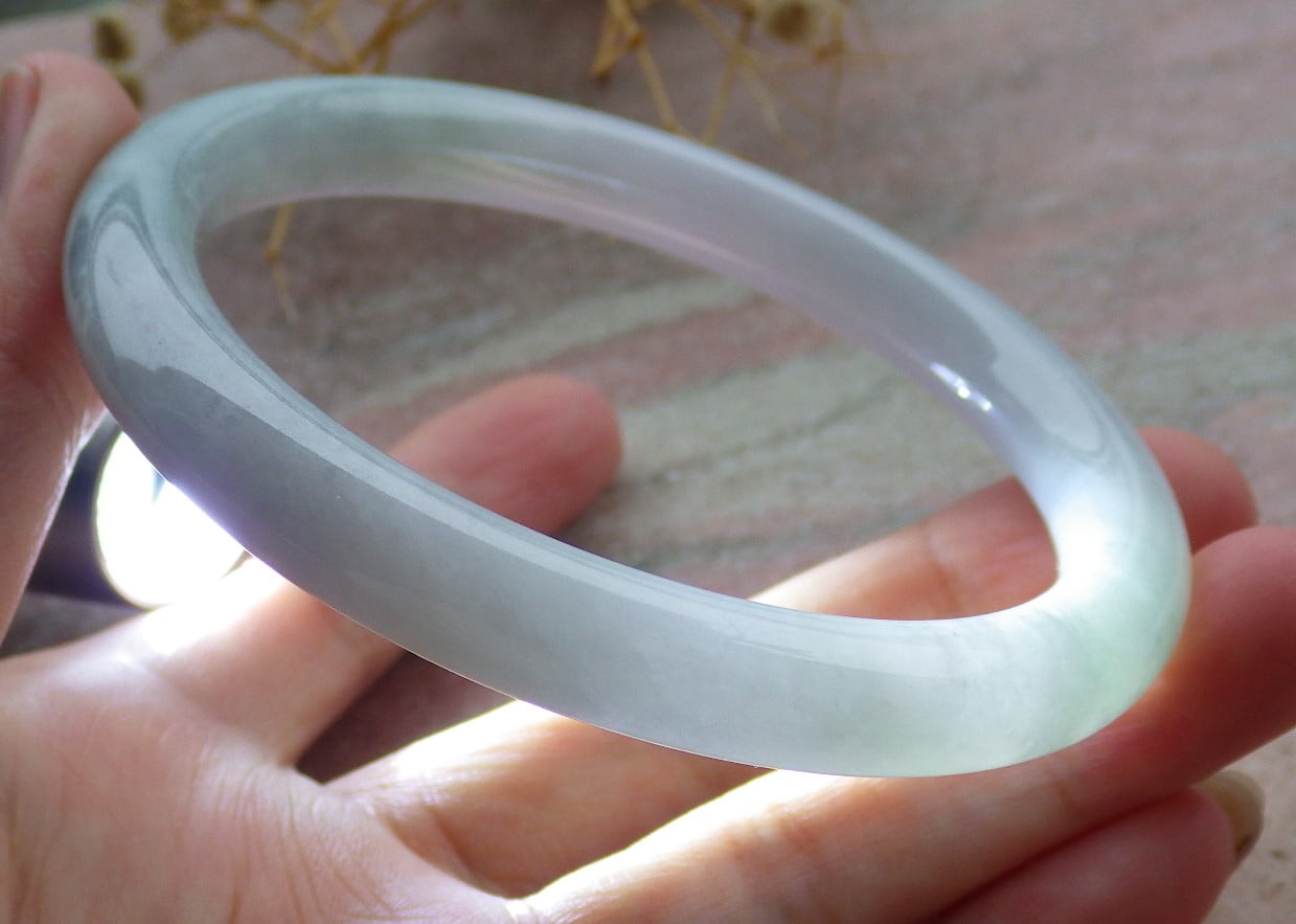 Green Pale Lavender Natural A JADE Jadeite Bangle Bracelet 62 mm 686442 TN