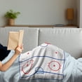 thumbnail image 3 of Hockey Soft Flannel Fleece Throw Blanket, Ice Hockey Field in Blue Tones and Red Graphic Outline for Sport Events, Cozy Plush for Indoor and Outdoor Use, 50" x 70", Blue Red Pale Blue, by Ambesonne, 3 of 5