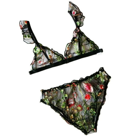 

YDKZYMD Women S Plus Size Sexy Lingerie Chemise With Floral Lace Set Scalloped Trim 2 Pieces Bodysuit Underwear Teddy Sheer Bra And Panty Babydoll Set