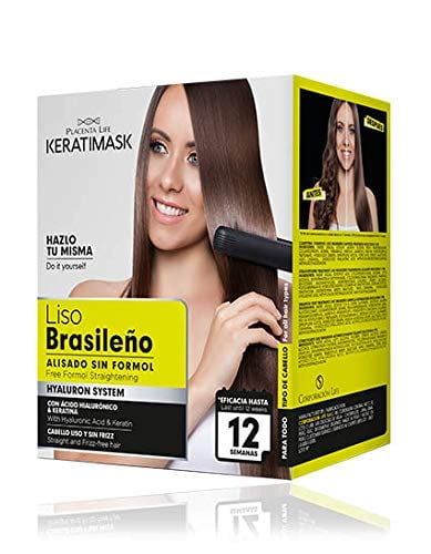 Keratimask Placenta Life Hair Straightening Treatment Brazilian Style Kit  with Hyaluronic Acid Professional Results - Straightens and Smooths Hair- -  Walmart.com