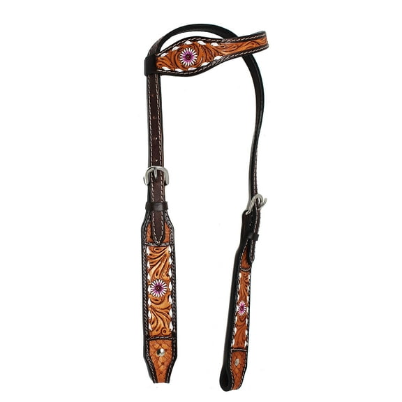 Horse Western Floral Tooled Show Tack Laced One Ear Bridle 78HR38HA