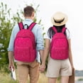 thumbnail image 4 of Disketp Rose Red Glitter Mochila de Lona Estampada, Mochila Escolar de Viaje Ligera para Estudiantes y Portátil-Small, 4 of 5
