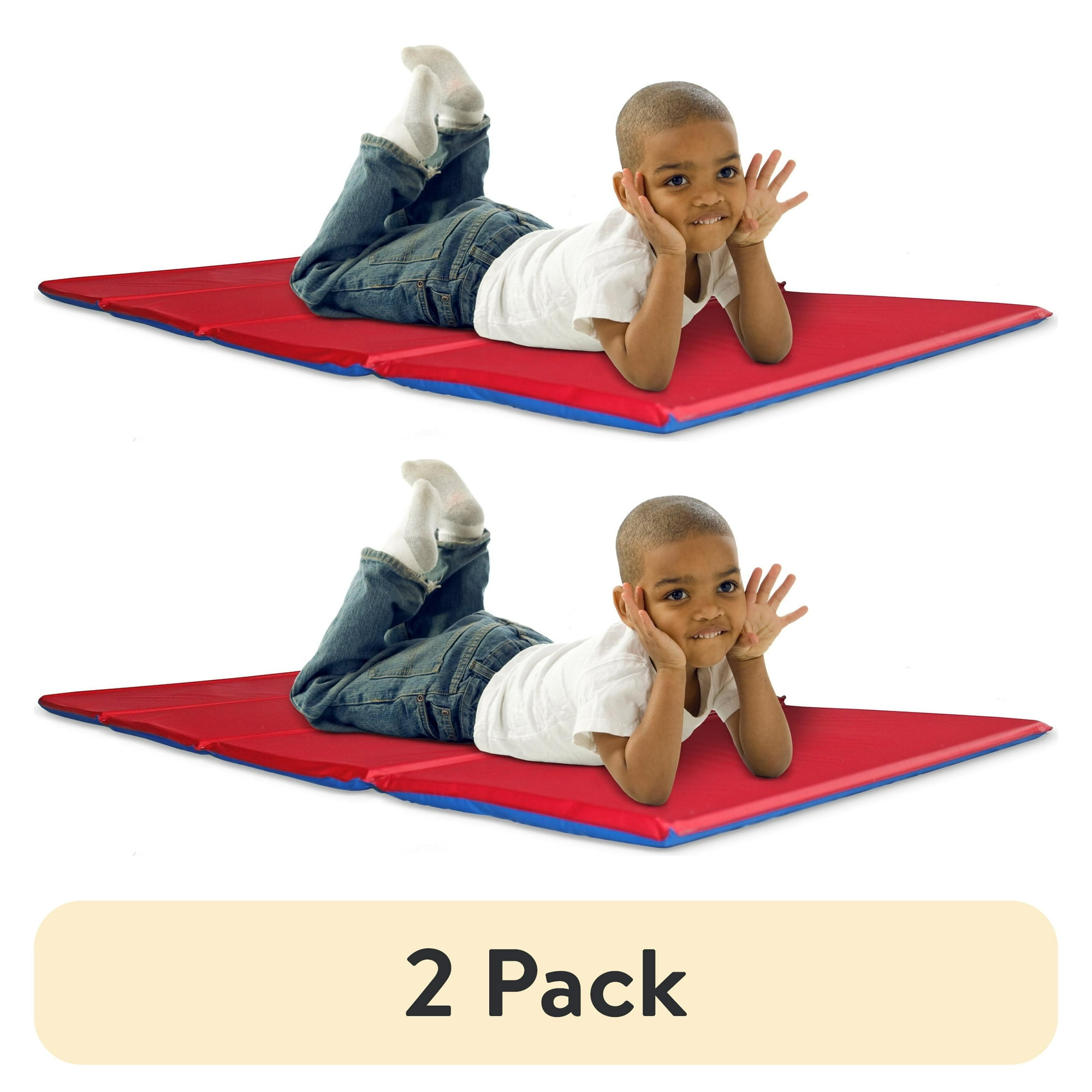 (2 pack) Kindermat Brand Nap Mat-1" Thick, Red and Blue-1 Unit per Package-Ages 2 and Above
