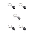 thumbnail image 2 of QualitChoice Key Rings Decoration Exquisite Purse Pendent Clasp Decor Sweet Gift Rustproof Plated Surface No Burrs -shaped Ring Black 5Set, 2 of 6