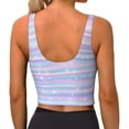 thumbnail image 4 of Picia Striped Gradient Sports Bra for Women,Padded Strappy Sports Bras Medium Support Yoga Bra with Removable Cups,Running Yoga Bra-Medium, 4 of 9
