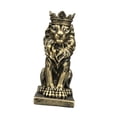 thumbnail image 2 of yotijay Lion with Crown Figurine Tabletop Ornament Handicraft Decorative Desk Collection Bronze Color, 2 of 9