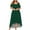 Green, variant on Fesfesfes Plus Size Wedding Gust Dress for Women Cold Shoulder Short Sleeve Long Dress Casual Solid Color Hollow Out Lace Splicing Semi Formal Party Dress