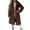 Coffee, variant on Women's Fuzzy Lapel Open Front Long Cardigan Coat Warm Winter Outwear Jackets