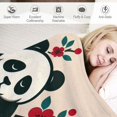 thumbnail image 3 of Orinice Panda Cherry Blossoms Warm Lightweight Blanket Soft Fleece Blankets Throw Blanket for Living Rooms Sofa Decor All Seasons Exquisite Gifts 50x60in, 3 of 6