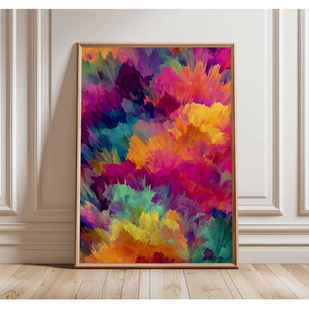 Abstract Color Explosion Poster Vibrant Modern Art Bold Brushstroke, Unframed Poster
