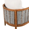 thumbnail image 6 of Christopher Knight Home Unique Tub Outdoor Arm Chair with Woven Rope Back and Wood Frame, Beige Cushions, 6 of 13
