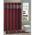 thumbnail image 2 of 15-Piece Fresco Burgundy High Quality Jacquard Bathroom Bath Rug Set Anti-Slip and Shower Fabric Curtain, 2 of 2