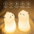 thumbnail image 3 of Luz nocturna para niños, luz LED recargable para bebés, lámpara de noche portátil para dormitorio, luz nocturna de silicona USB con diseño de gato, niña y niño, 7 colores, 3 of 5
