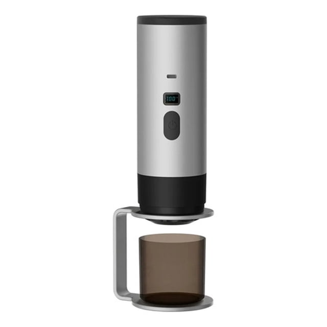 Portable capsule coffee machine, small household heating, outdoor electric espresso machine,Gray
