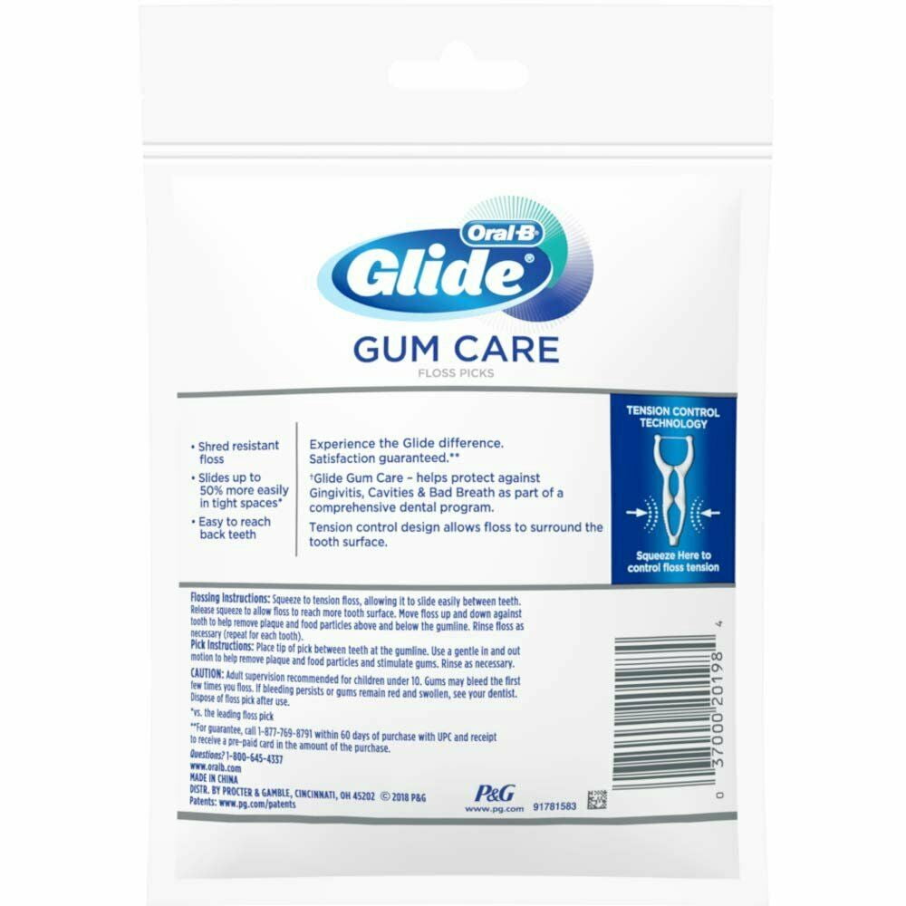 Oral-B Glide Floss Picks Gum Care Remove Plaque & Gingivitis, 30 Ct, 7 Pack