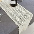 thumbnail image 6 of Doingart Macrame Table Runner, Woven Cotton Crochet Lace Boho Table Runner with Tassels for Bohemian Wedding Bridal Shower Rustic Farmhouse Fall Christmas Home Decor, 9.5x80in, 6 of 8