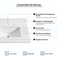 thumbnail image 6 of Jaen 31"W x 22"D Composite Stone Vanity Top in Grain White with Ceramic Sink, 6 of 12