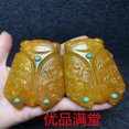 thumbnail image 3 of Antique-style Xiuyan jade, distressed crafts, ancient jade, collectible, a stunning cicada jade pendant/handheld piece., 3 of 3