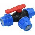 thumbnail image 2 of Válvula de bola de cierre, válvula de bola de tres vías de 25 mm Conexión rápida Tubo de PVC PE Interruptor rápido Conector en T Tamaño 25 mm, 2 of 4