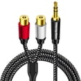 thumbnail image 2 of Cable Yeung Qee de 3,5 mm macho a 2 conectores RCA hembra de 3 m, 2 of 6