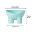 thumbnail image 3 of Elevated Cat Food Bowl, Plastic Raised and Tilted Water Bowl, Anti Vomiting and Protect Pets' Spines Dishes for Small Dog, Fat Faced Cat, Kitten (Blue, 1 Pack), 3 of 4