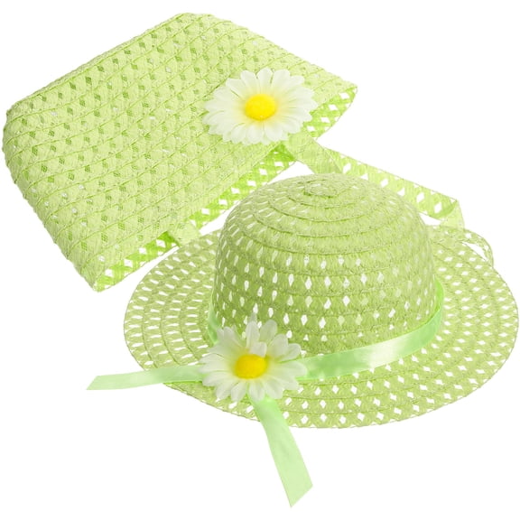Masteelf 1 Set of Little Girls Summer Sunshade Hat Straw Beach Hat Cute