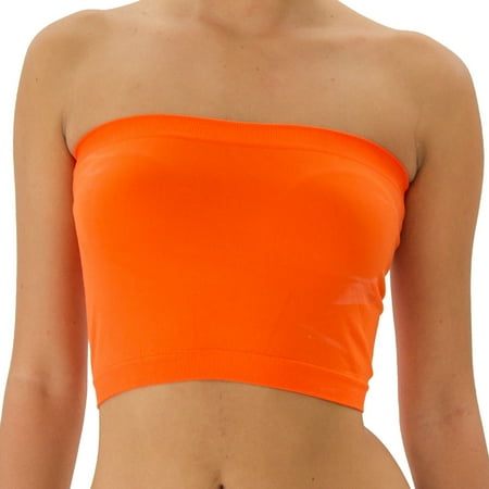 

TD Collections Women s Basic Stretch Layer Seamless Tube Bra Bandeau Top