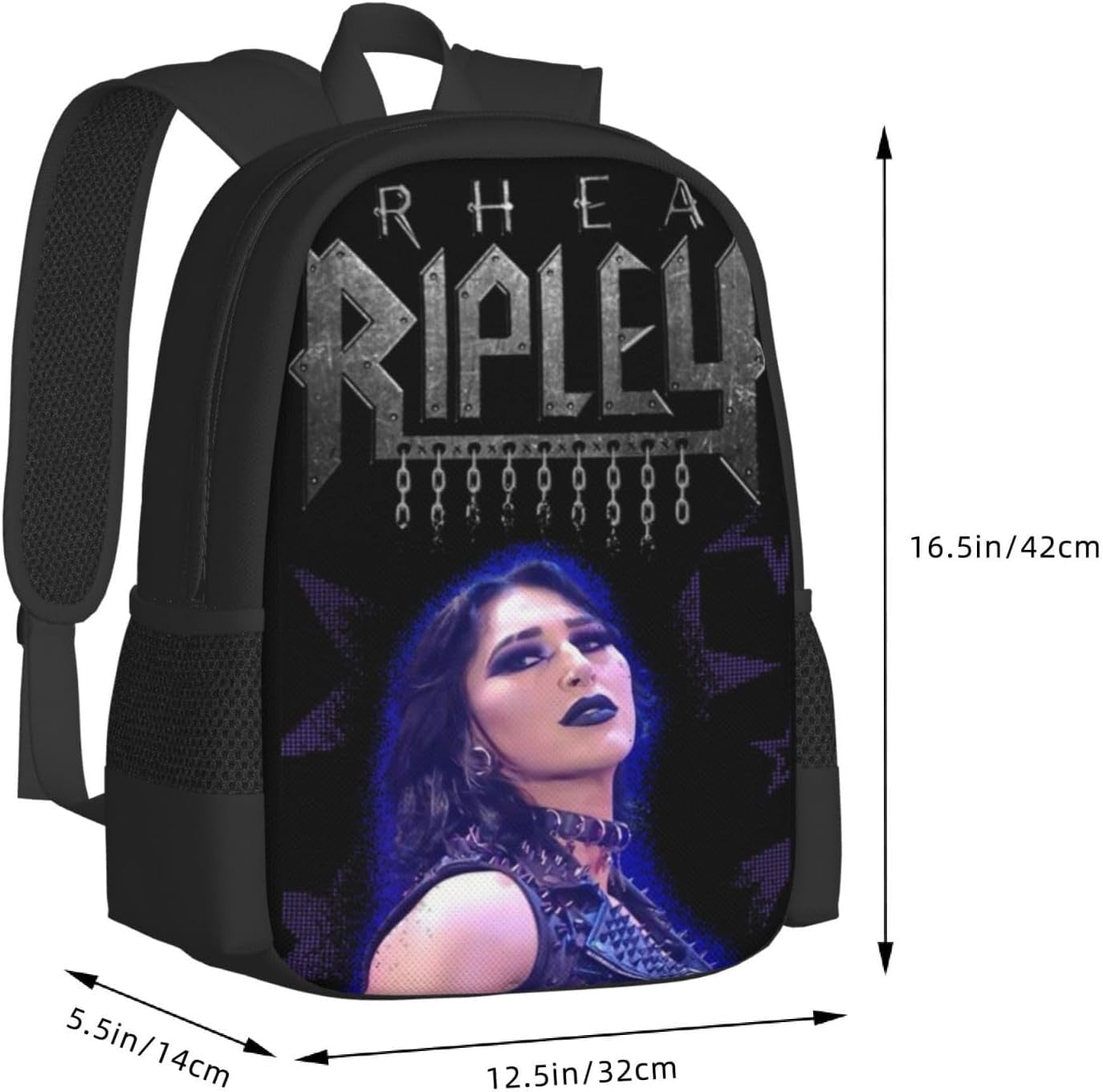 Rhea Ripley Backpack Cute Character School Bookbag Rhea Ripley Fans Travel Backpack Gifts for Birthday