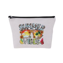 Unique Bargains 1 Pc Multifunctional Makeup Bag for Vacation Business Travel White Flax