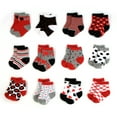 thumbnail image 1 of Rising Star Baby Girls Assorted Color Designs 12 Pair Socks Set, Age 6-12 Months, 1 of 4