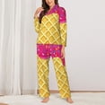 thumbnail image 2 of Balery Red Ice Cream Conjunto de Pijama con Estampado para Mujer, Conjunto de Dos Piezas con Manga Larga, Ropa de Dormir Suave con Bolsillos, Pijamas Cómodos-Large, 2 of 7