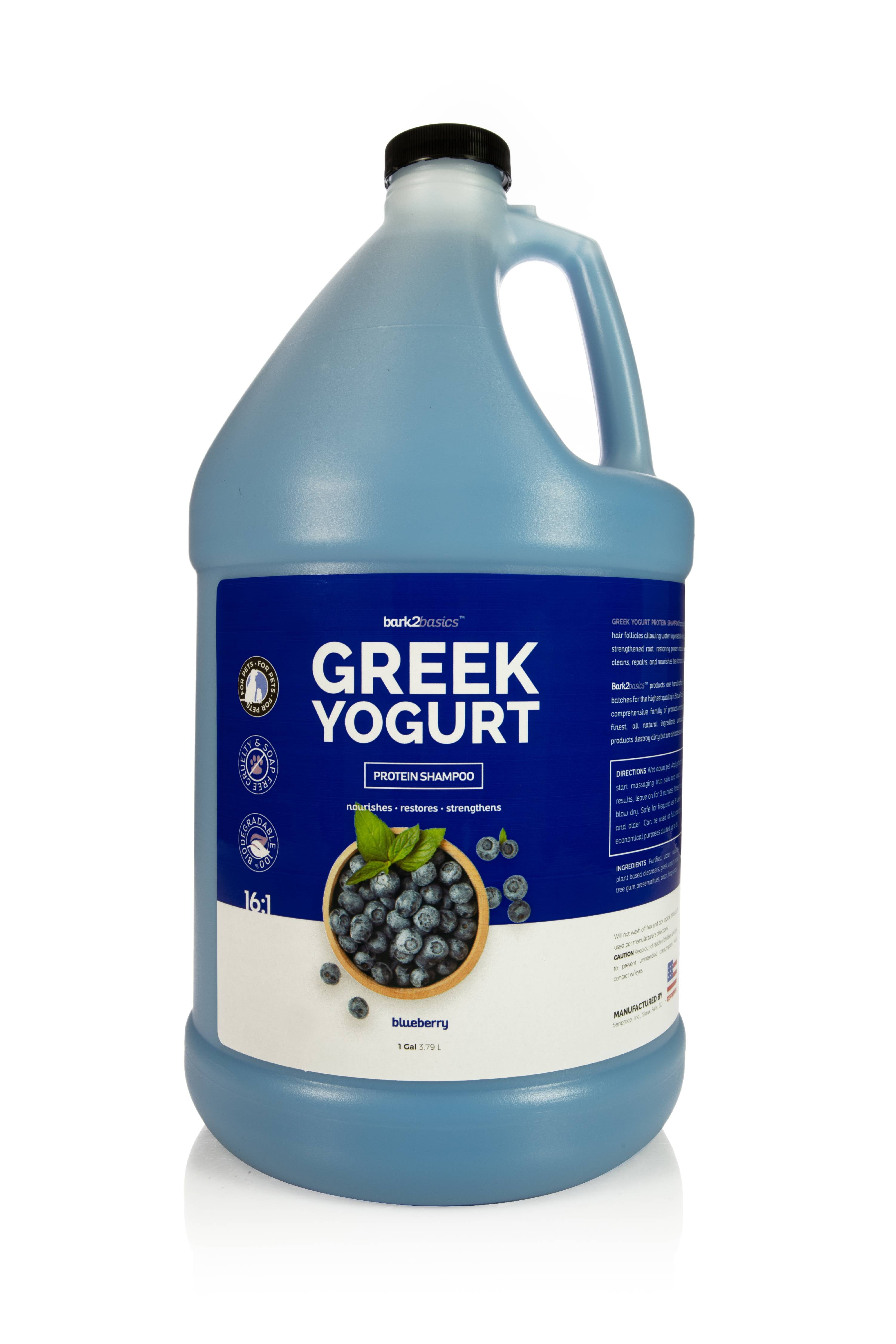 Bark2Basics Blueberry Greek Yogurt Dog Shampoo, 1 Gallon - Natural, Restores Moisture to the Coat, Concentrated, Professional