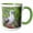 Green/White, variant on 3drose, Ecuador, Galapagos, Darwin Bay Beach, Red-footed Booby Perching., 11oz Two-tone Yellow Mug