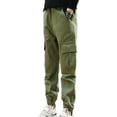 thumbnail image 1 of renvena Kids Boys Cargo Pants Elastic Waistband Multiple Pockets Casual Outdoor Sweatpants, 1 of 7