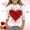 Red, variant on ATOGUTA Girls Valentines Shirts Kids Heart Printed Valentine's Festival Outfit 3/4 Sleeve VDAY Tops Size 3T-12, Red