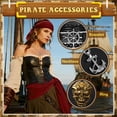 thumbnail image 2 of Alaiyaky 7 Pcs Pirate Accessories Set, Adult Captain Costume, Pirate Headscarf, Earrings,Ring,Eye Patch,Necklace,Bracelet,Hip Scarf for Halloween Cosplay Party, 2 of 7