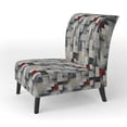 thumbnail image 3 of Designart "Concrete Wall Optical Art II" Chaise d'Appoint Rembourrée Patch Gris - Fauteuil Moderne pour Salon, 3 of 7