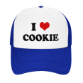 thumbnail image 2 of I Heart Cookie Love Food Funny Trucker Hat Mesh Cap Unisex Blue, 2 of 5