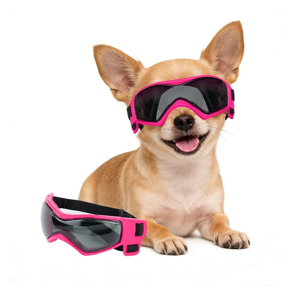 PETLESO Extra Small Dog Goggles Eye Protection Chihuahua Goggles - Pink, XS