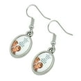 thumbnail image 2 of If I Agreed with You We'd Both Be Wrong Funny Humor Novelty Dangling Drop Oval Charm Earrings, 2 of 4