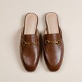 thumbnail image 4 of Zapatos Casuales Slip On Slides Hebilla Mules Mocasines Sin Espalda para Mujer Punta Redonda, 4 of 8