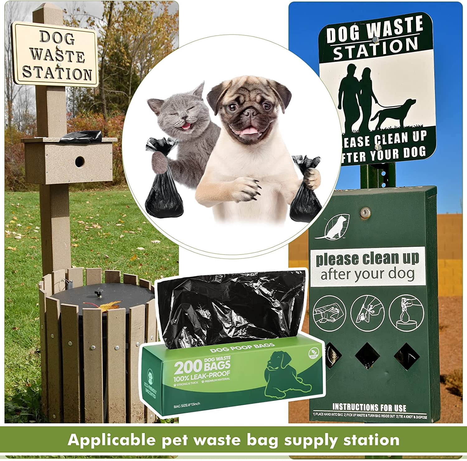 20 Boxed Rolls 4000 Counts Dog Poop Bags Bulk Leak Proof Dog Waste Bags Universal Pet Doggy Waste Poop Box for Puppy Pets Outdoor Walking and Travel, 20 Rolls of 200(Black)