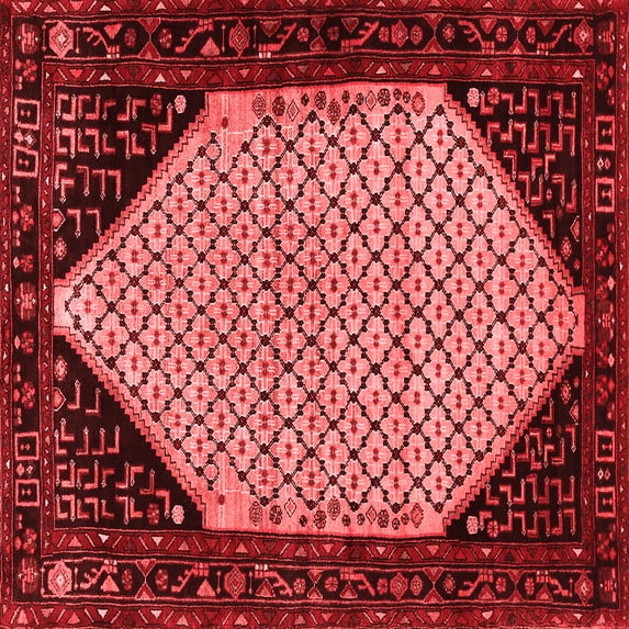 Ahgly Company Indoor Square Persian Red Traditional Area Rugs, 5' Square